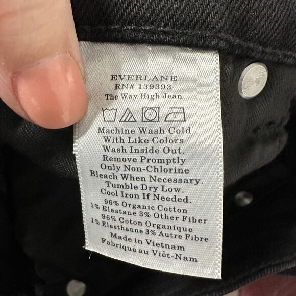 Everlane The Way High Jean Coal Black High Rise Low Stretch Women's 30Long NWT - Picture 10 of 11